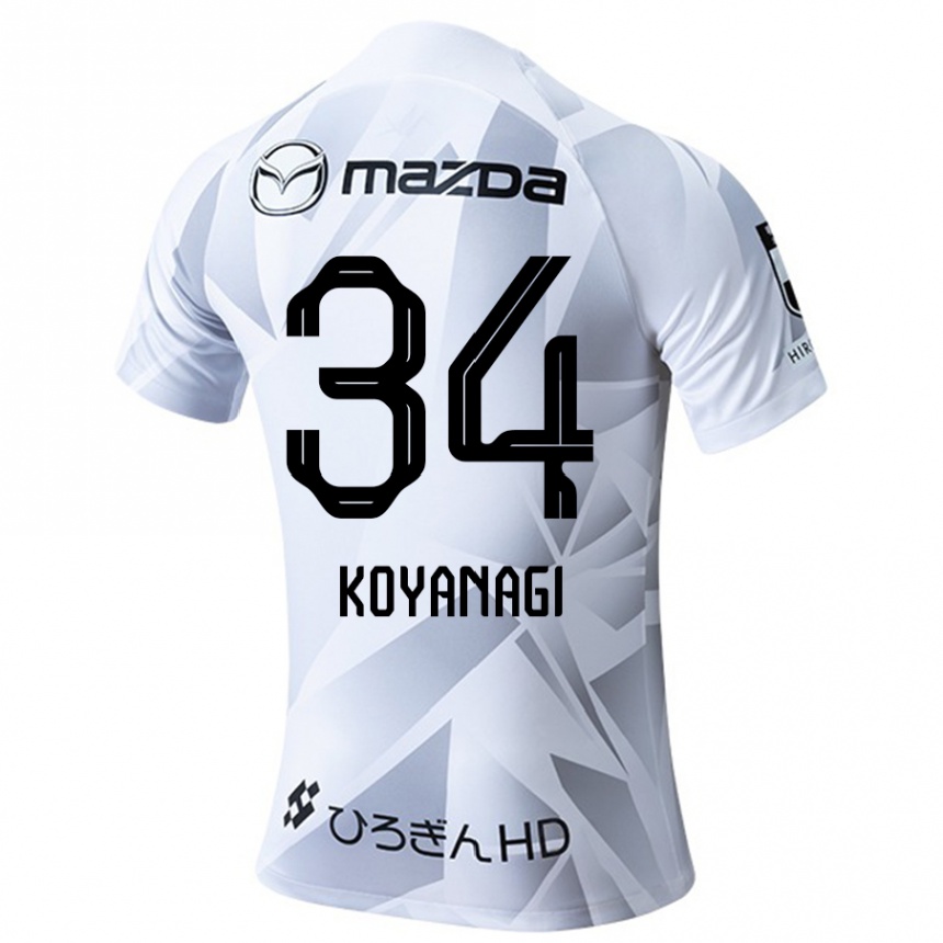 Niño Fútbol Camiseta Shu Koyanagi #34 Blanco Gris Negro 2ª Equipación 2024/25 México