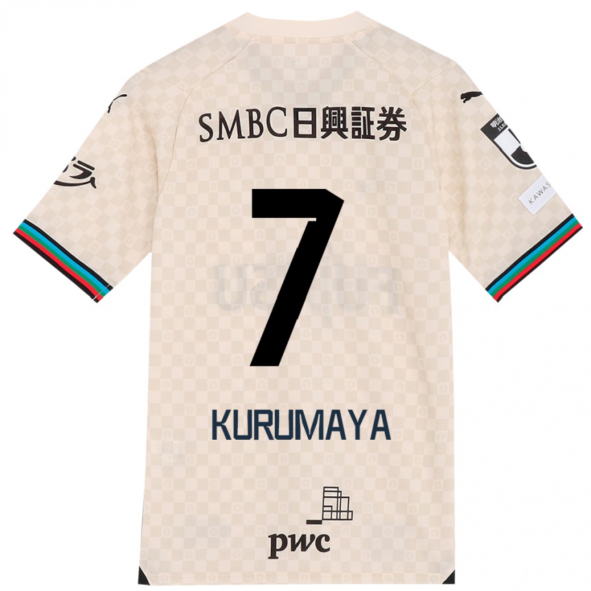 Niño Fútbol Camiseta Shintaro Kurumaya #7 Blanco Gris 2ª Equipación 2024/25 México