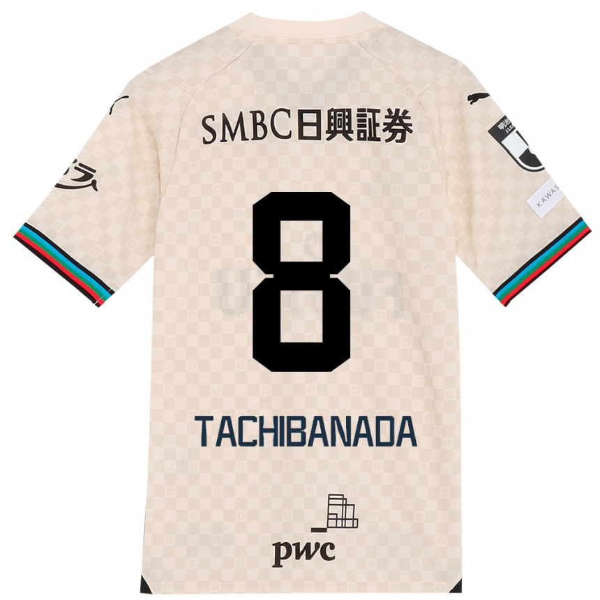 Niño Fútbol Camiseta Kento Tachibanada #8 Blanco Gris 2ª Equipación 2024/25 México