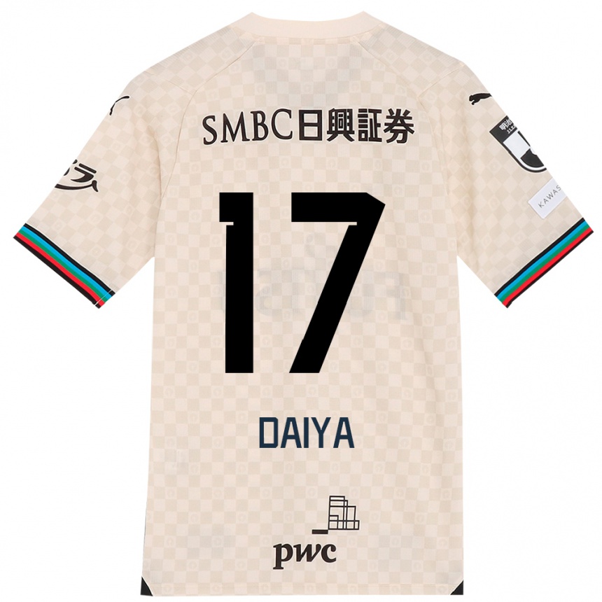 Niño Fútbol Camiseta Daiya Tono #17 Blanco Gris 2ª Equipación 2024/25 México