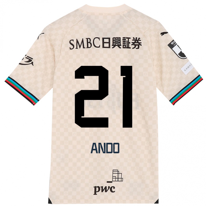 Niño Fútbol Camiseta Shunsuke Ando #21 Blanco Gris 2ª Equipación 2024/25 México