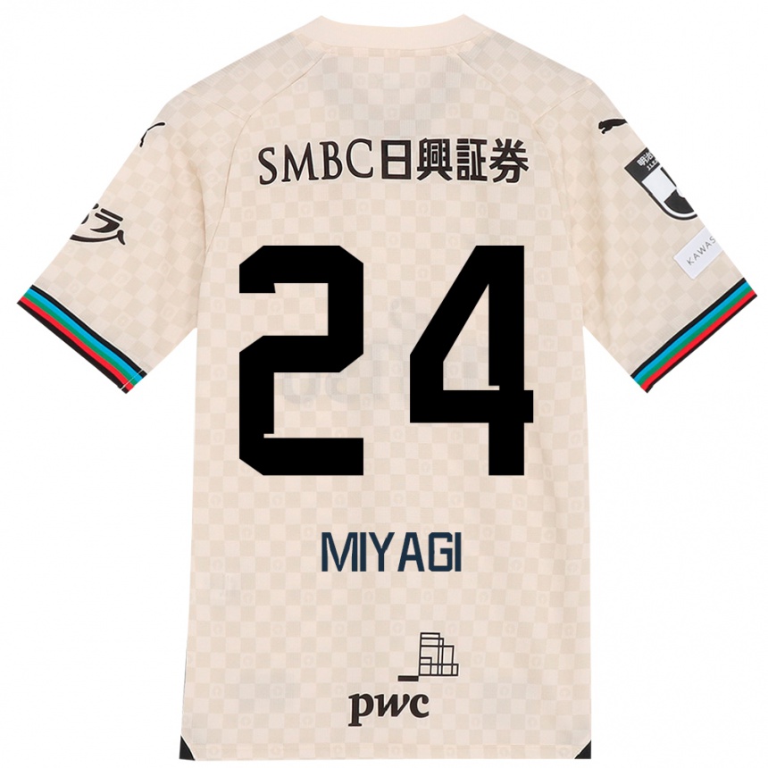 Niño Fútbol Camiseta Ten Miyagi #24 Blanco Gris 2ª Equipación 2024/25 México