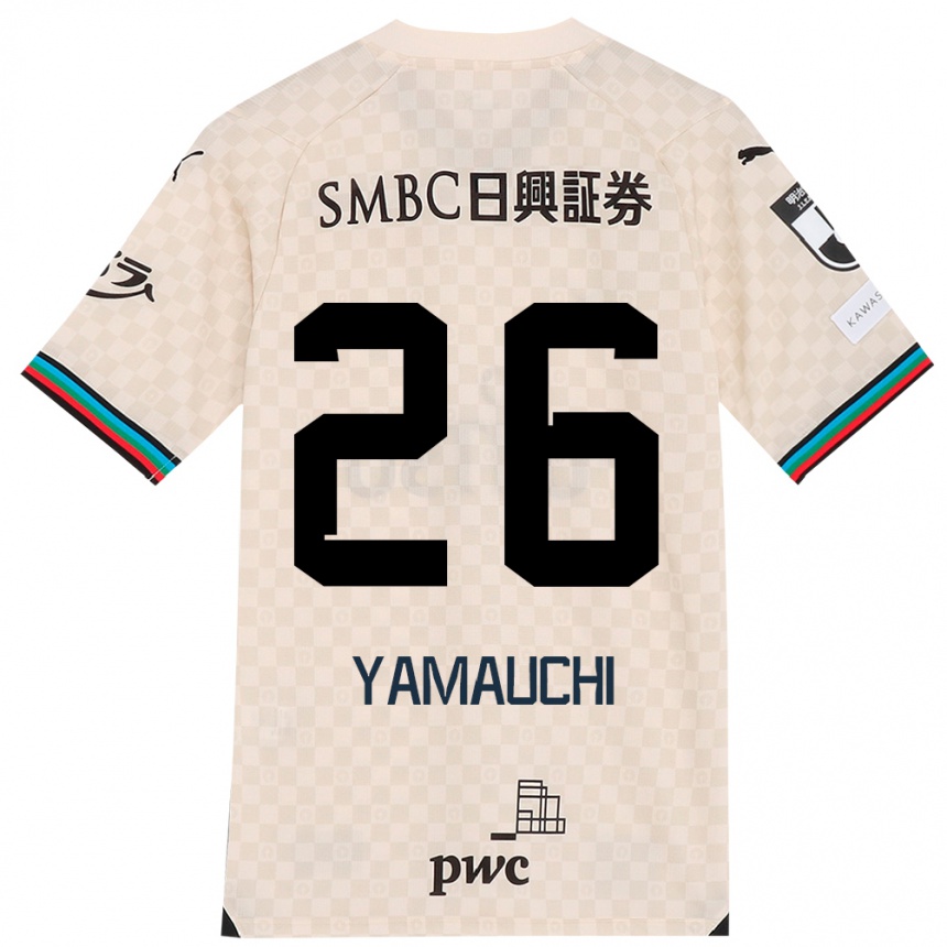 Niño Fútbol Camiseta Hinata Yamauchi #26 Blanco Gris 2ª Equipación 2024/25 México