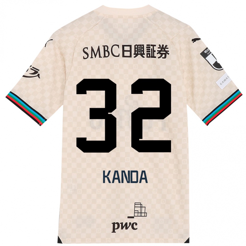 Niño Fútbol Camiseta Soma Kanda #32 Blanco Gris 2ª Equipación 2024/25 México