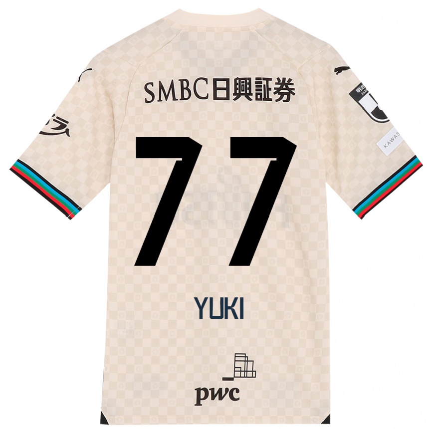 Niño Fútbol Camiseta Yuki Yamamoto #77 Blanco Gris 2ª Equipación 2024/25 México