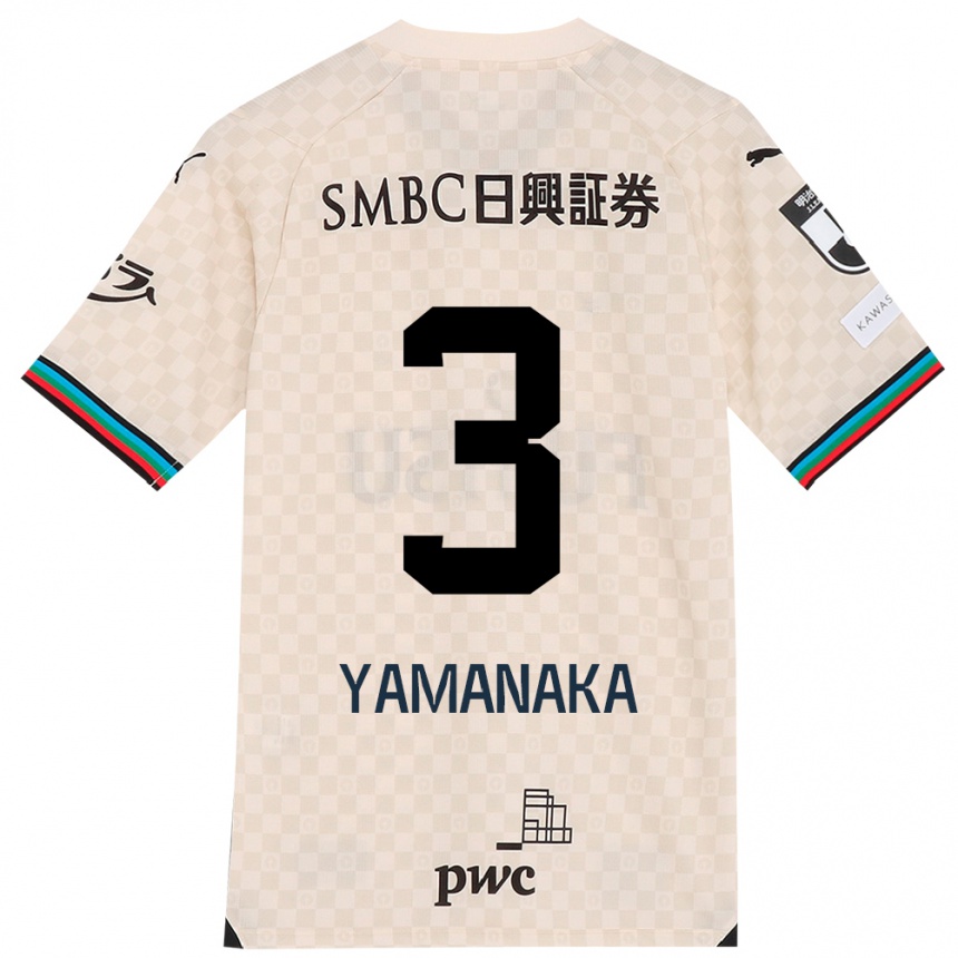 Niño Fútbol Camiseta Daiki Yamanaka #3 Blanco Gris 2ª Equipación 2024/25 México