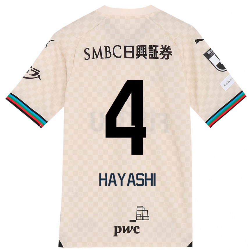 Niño Fútbol Camiseta Shunsuke Hayashi #4 Blanco Gris 2ª Equipación 2024/25 México