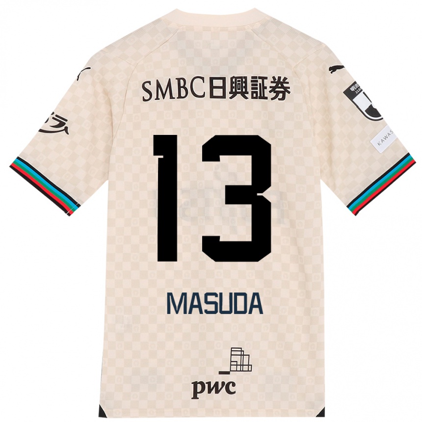 Niño Fútbol Camiseta Hinata Masuda #13 Blanco Gris 2ª Equipación 2024/25 México