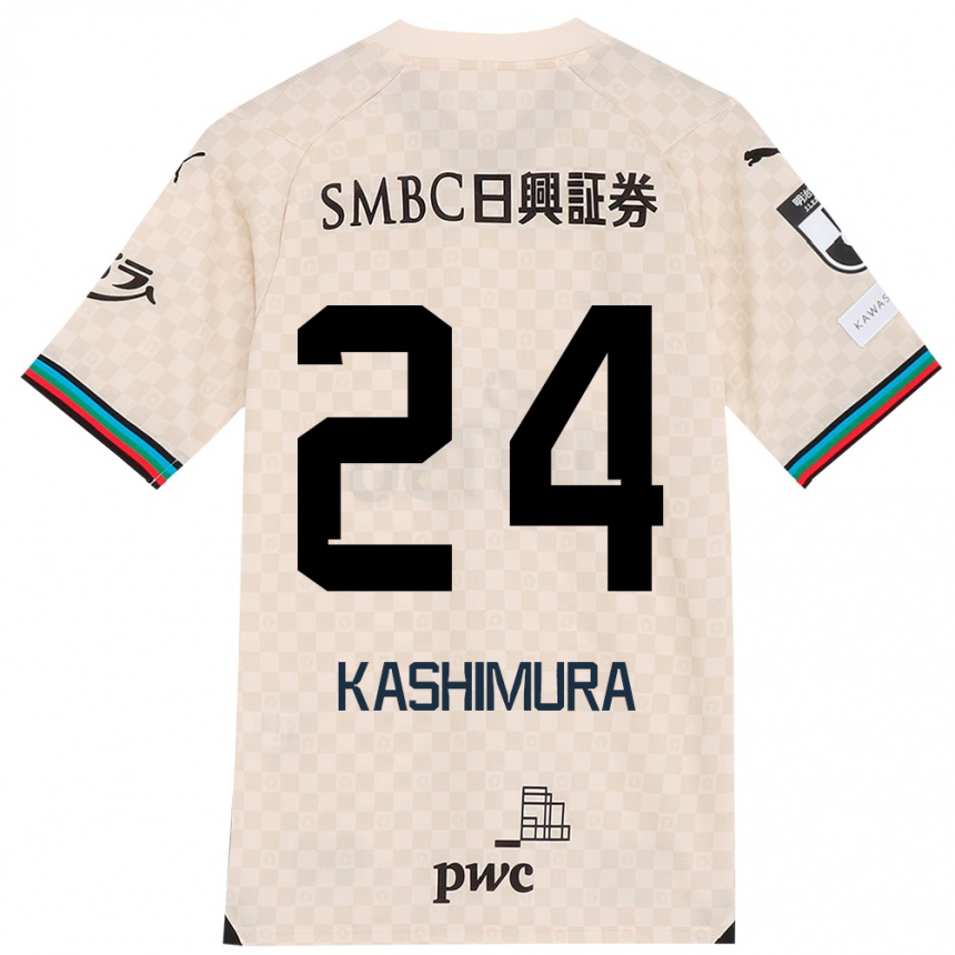 Niño Fútbol Camiseta Ryota Kashimura #24 Blanco Gris 2ª Equipación 2024/25 México