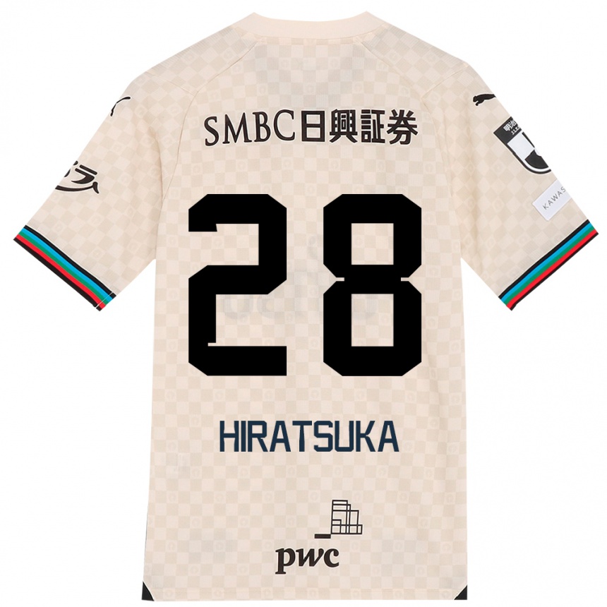 Niño Fútbol Camiseta Hayato Hiratsuka #28 Blanco Gris 2ª Equipación 2024/25 México