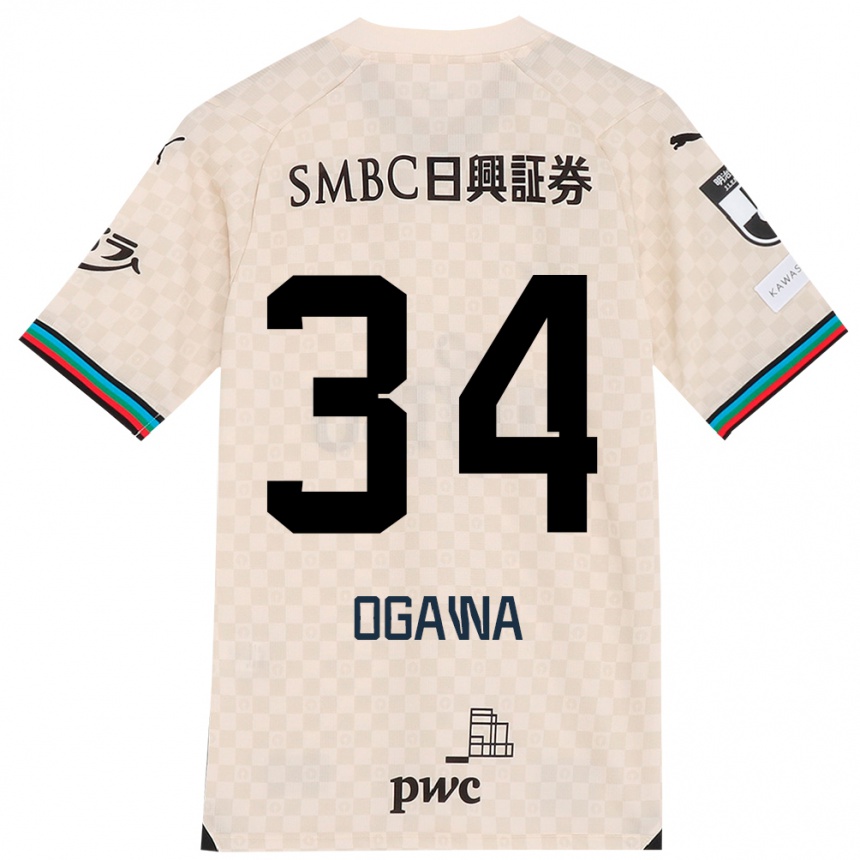 Niño Fútbol Camiseta Hiroto Ogawa #34 Blanco Gris 2ª Equipación 2024/25 México