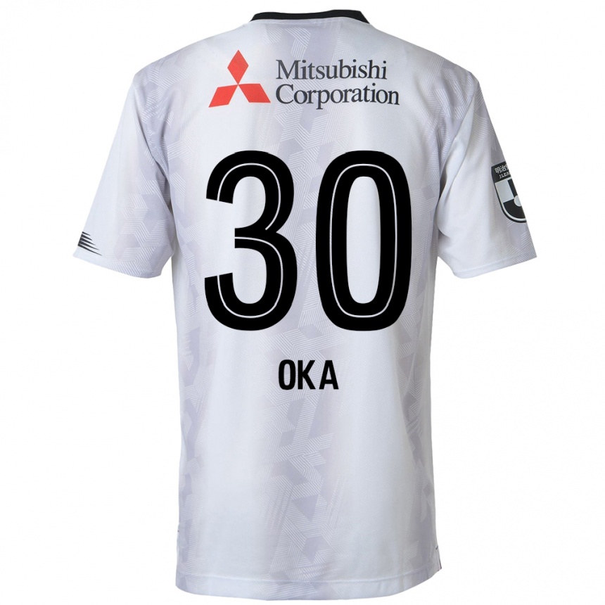 Niño Fútbol Camiseta Teppei Oka #30 Blanco Negro 2ª Equipación 2024/25 México