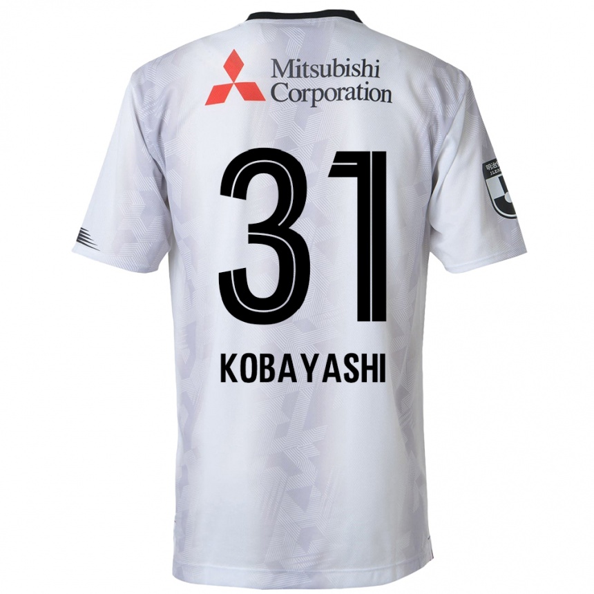 Niño Fútbol Camiseta Masataka Kobayashi #31 Blanco Negro 2ª Equipación 2024/25 México