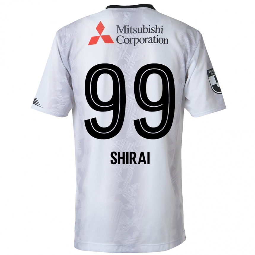 Niño Fútbol Camiseta Kosuke Shirai #99 Blanco Negro 2ª Equipación 2024/25 México