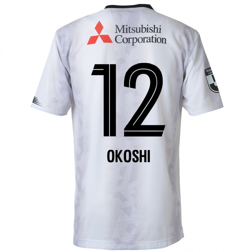 Niño Fútbol Camiseta Yutaha Okoshi #12 Blanco Negro 2ª Equipación 2024/25 México