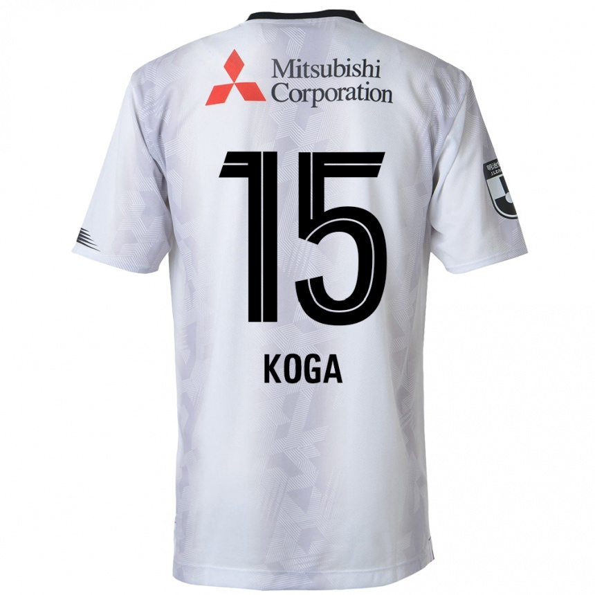 Niño Fútbol Camiseta Shun Koga #15 Blanco Negro 2ª Equipación 2024/25 México