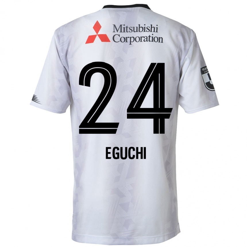 Niño Fútbol Camiseta Kaito Eguchi #24 Blanco Negro 2ª Equipación 2024/25 México