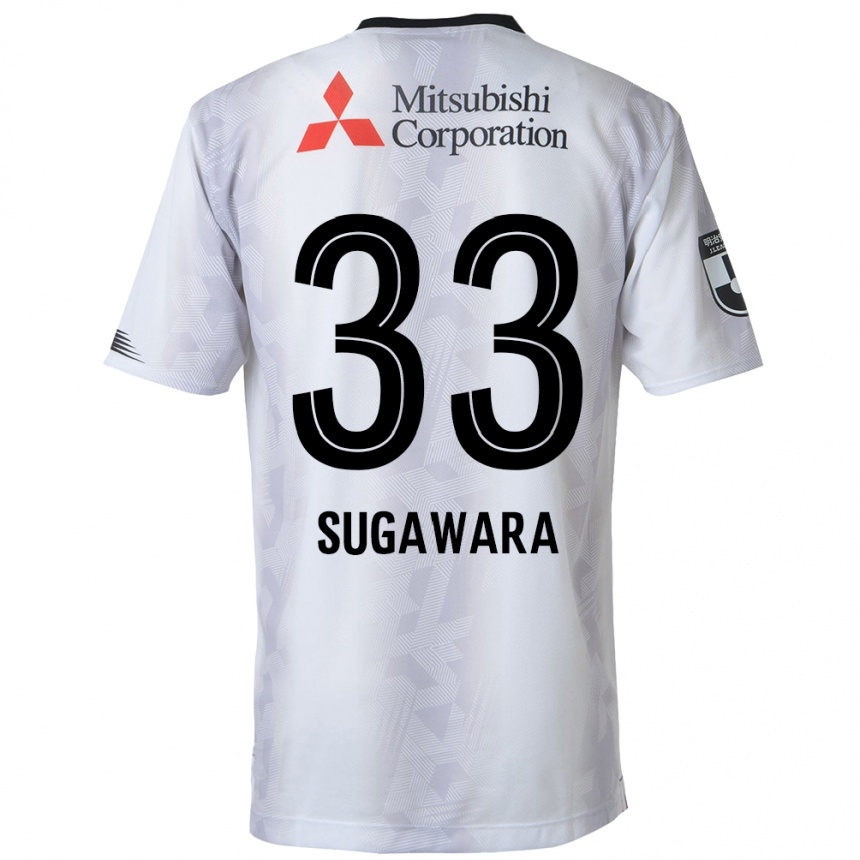 Niño Fútbol Camiseta Yuta Sugawara #33 Blanco Negro 2ª Equipación 2024/25 México