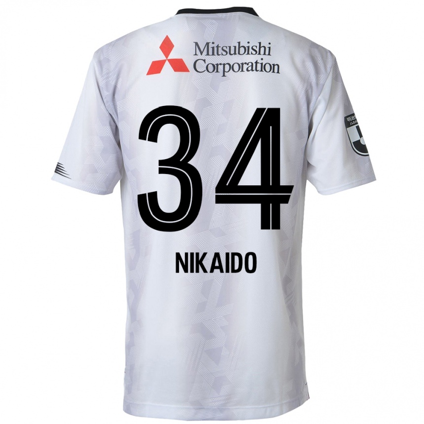 Niño Fútbol Camiseta Rintaro Nikaido #34 Blanco Negro 2ª Equipación 2024/25 México