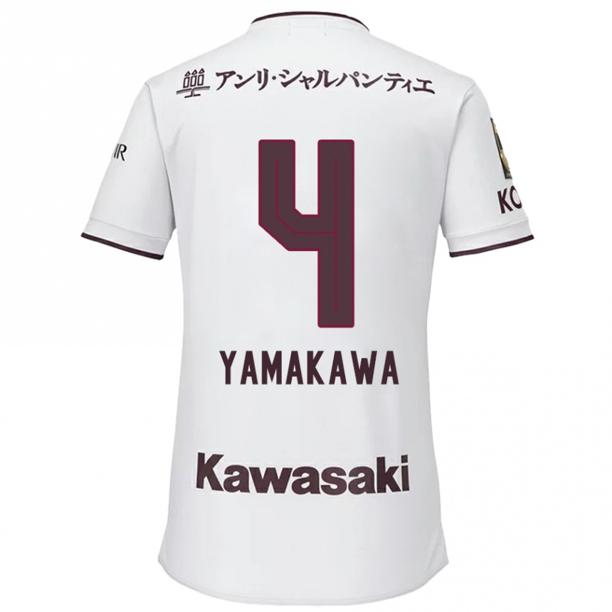 Niño Fútbol Camiseta Tetsushi Yamakawa #4 Blanco Rojo 2ª Equipación 2024/25 México