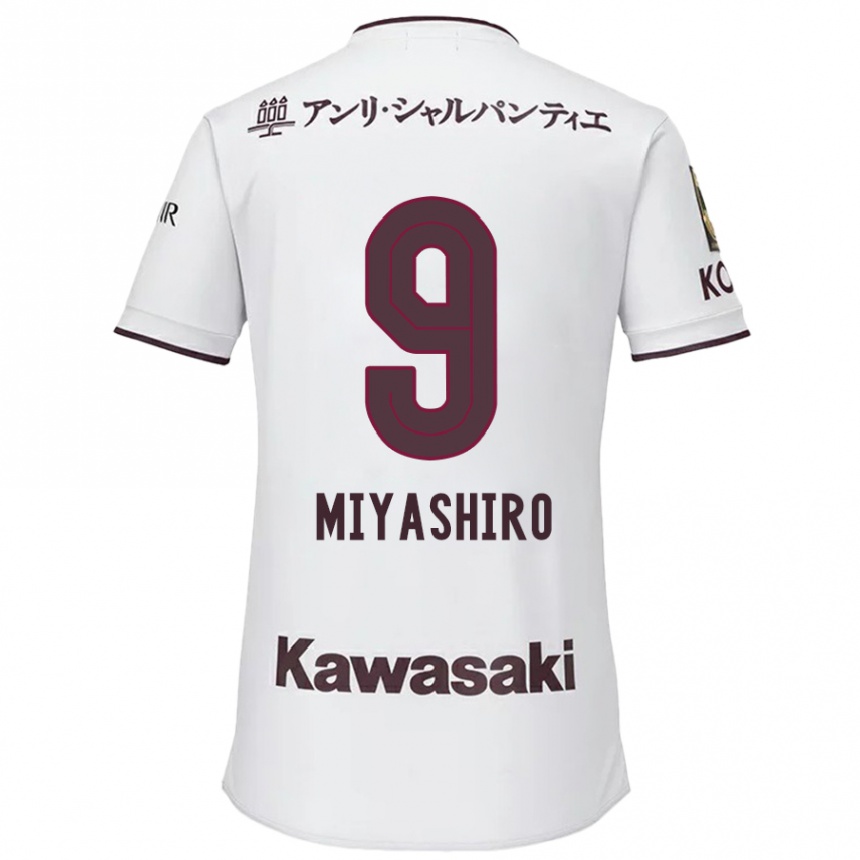 Niño Fútbol Camiseta Taisei Miyashiro #9 Blanco Rojo 2ª Equipación 2024/25 México