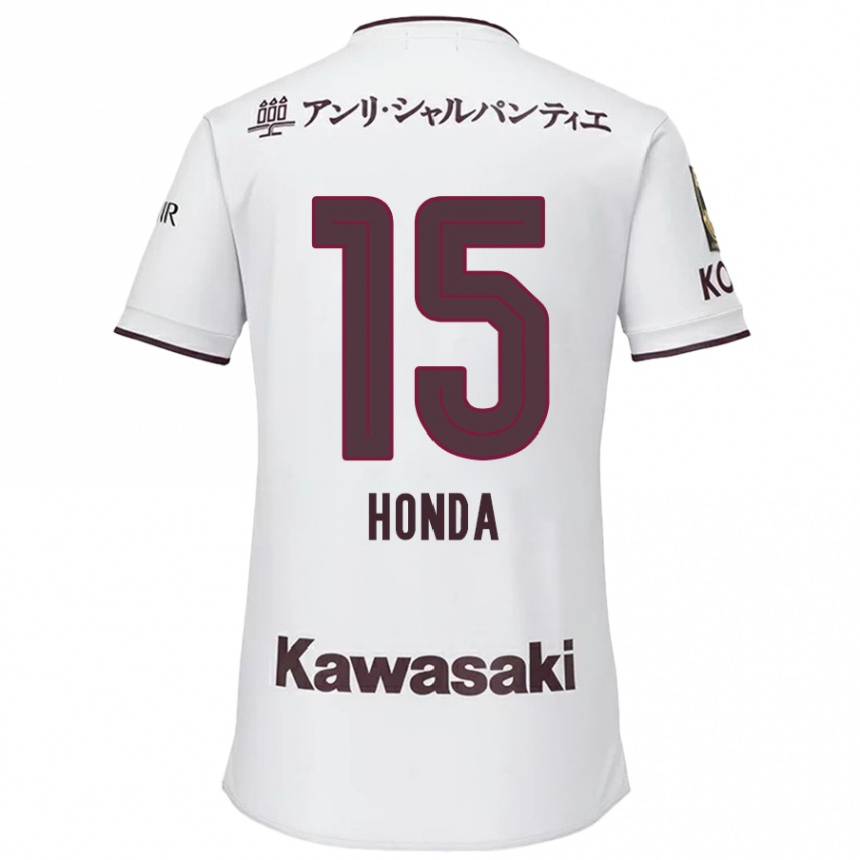 Niño Fútbol Camiseta Yuki Honda #15 Blanco Rojo 2ª Equipación 2024/25 México