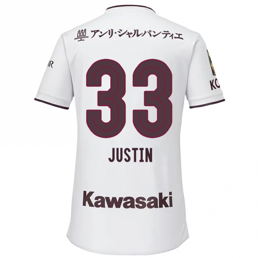 Niño Fútbol Camiseta Justin Homma #33 Blanco Rojo 2ª Equipación 2024/25 México