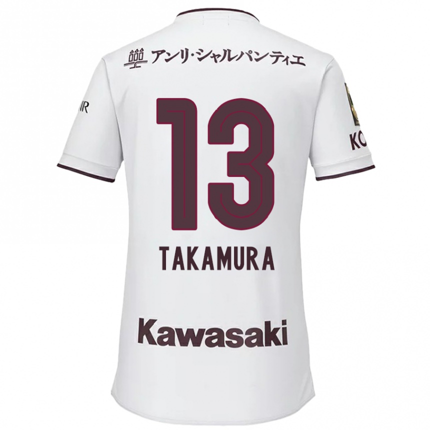 Niño Fútbol Camiseta Tokiya Takamura #13 Blanco Rojo 2ª Equipación 2024/25 México