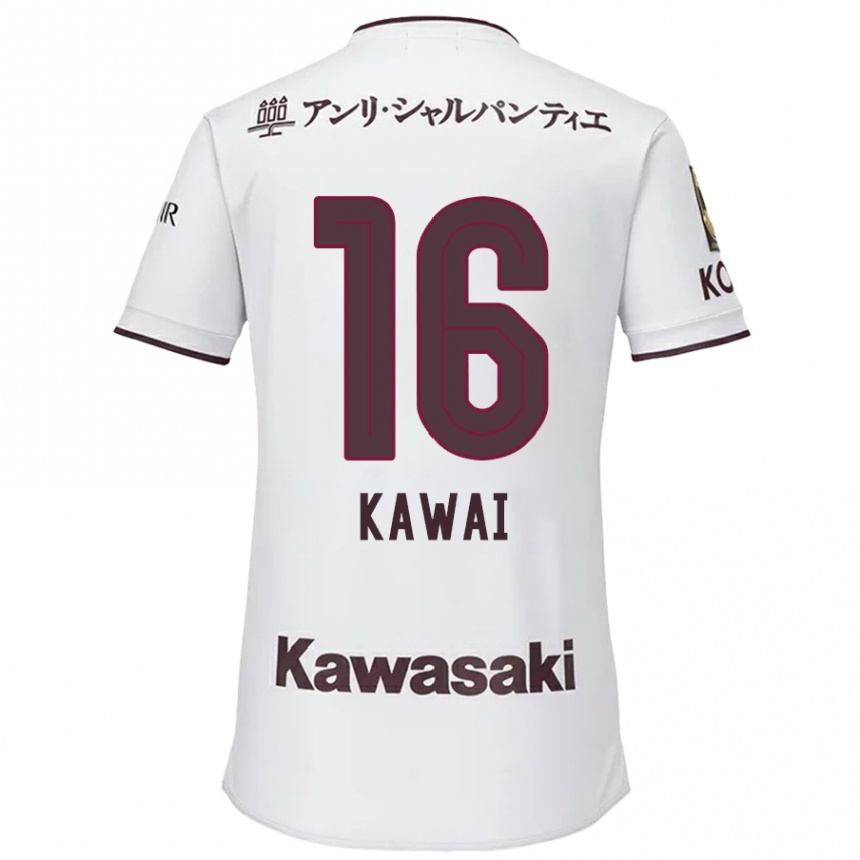 Niño Fútbol Camiseta Yuka Kawai #16 Blanco Rojo 2ª Equipación 2024/25 México