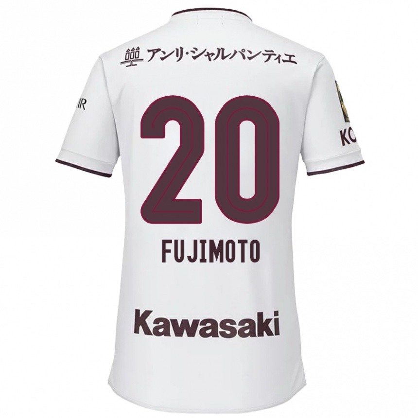 Niño Fútbol Camiseta Riku Fujimoto #20 Blanco Rojo 2ª Equipación 2024/25 México