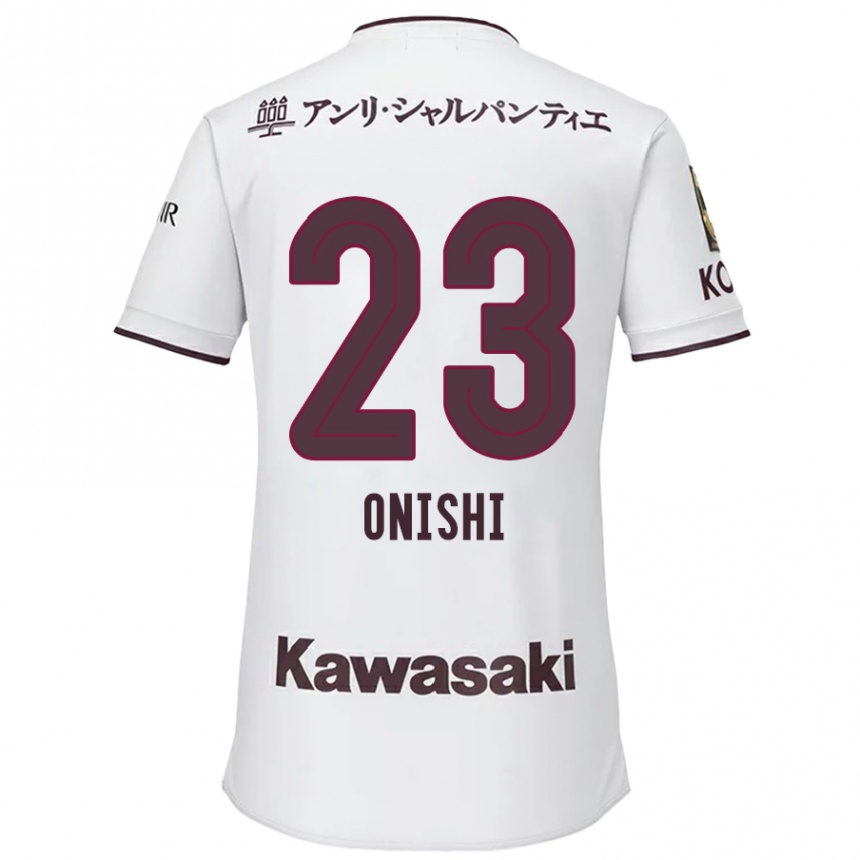 Niño Fútbol Camiseta Sota Onishi #23 Blanco Rojo 2ª Equipación 2024/25 México