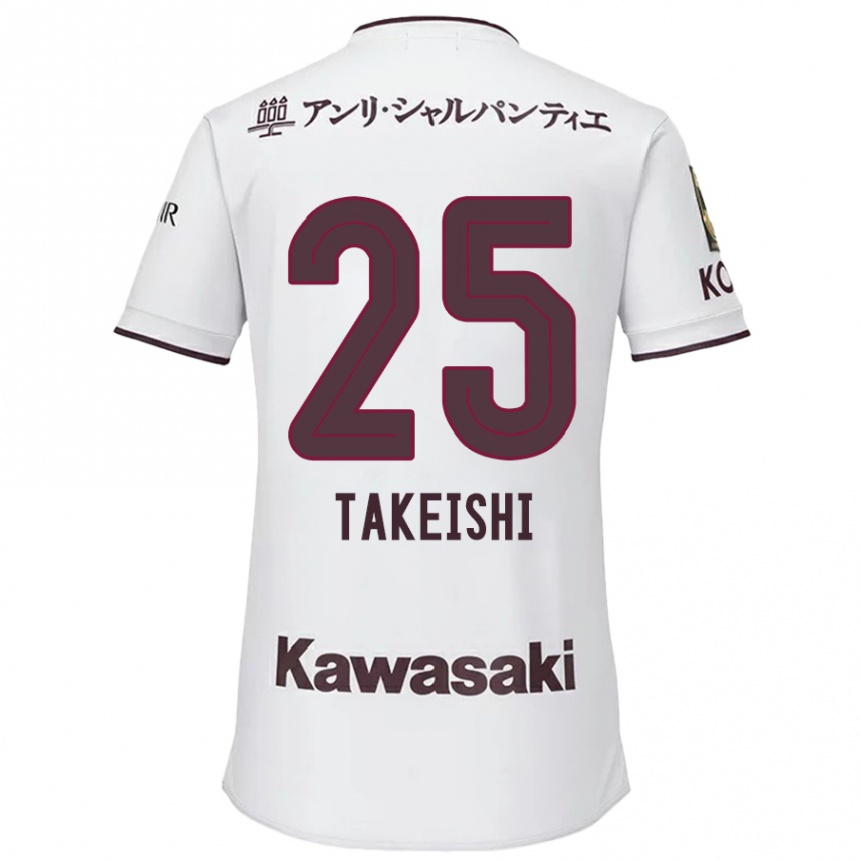 Niño Fútbol Camiseta Tsubasa Takeishi #25 Blanco Rojo 2ª Equipación 2024/25 México