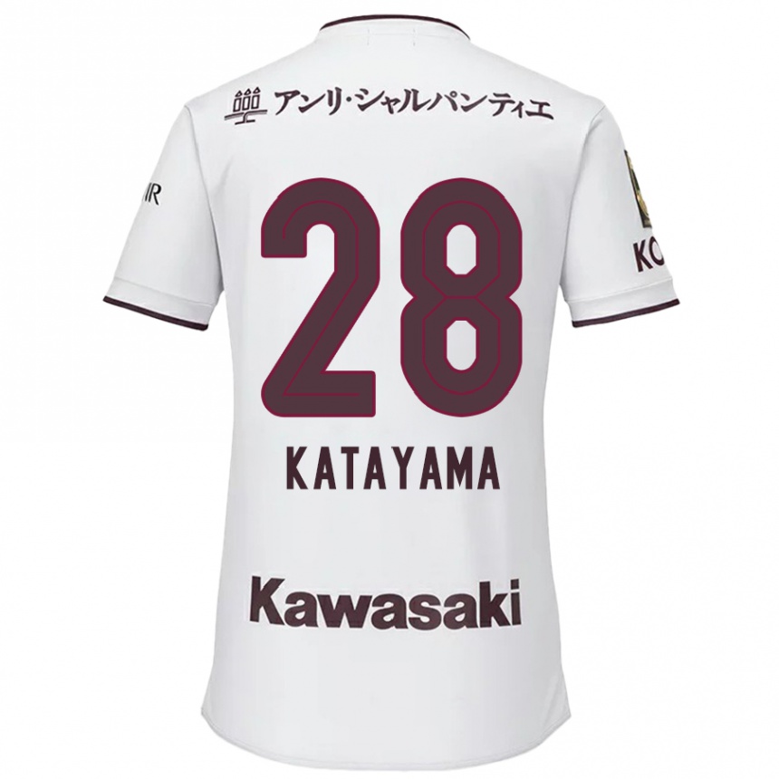 Niño Fútbol Camiseta Kota Katayama #28 Blanco Rojo 2ª Equipación 2024/25 México