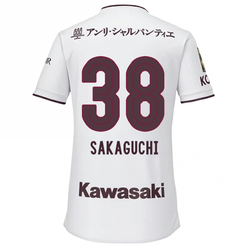 Niño Fútbol Camiseta Yuki Sakaguchi #38 Blanco Rojo 2ª Equipación 2024/25 México