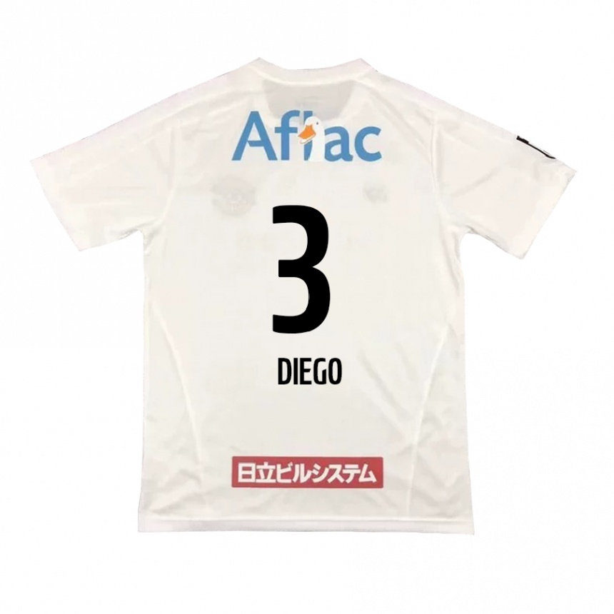 Niño Fútbol Camiseta Diego #3 Blanco Negro 2ª Equipación 2024/25 México