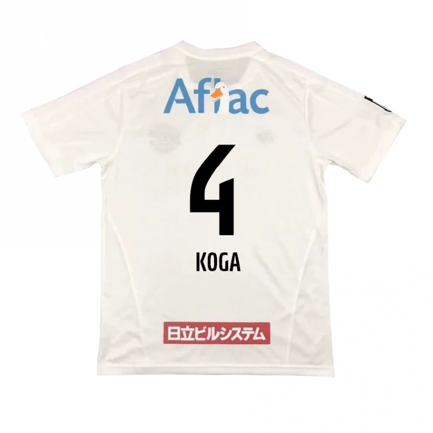 Niño Fútbol Camiseta Taiyo Koga #4 Blanco Negro 2ª Equipación 2024/25 México