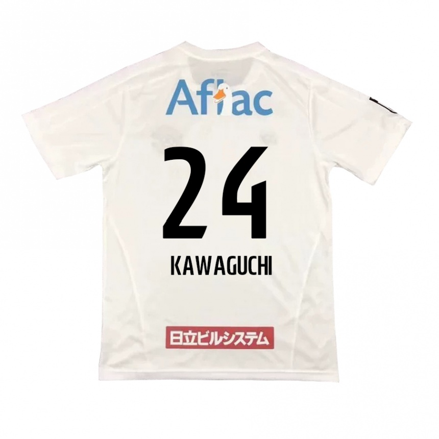 Niño Fútbol Camiseta Naoki Kawaguchi #24 Blanco Negro 2ª Equipación 2024/25 México