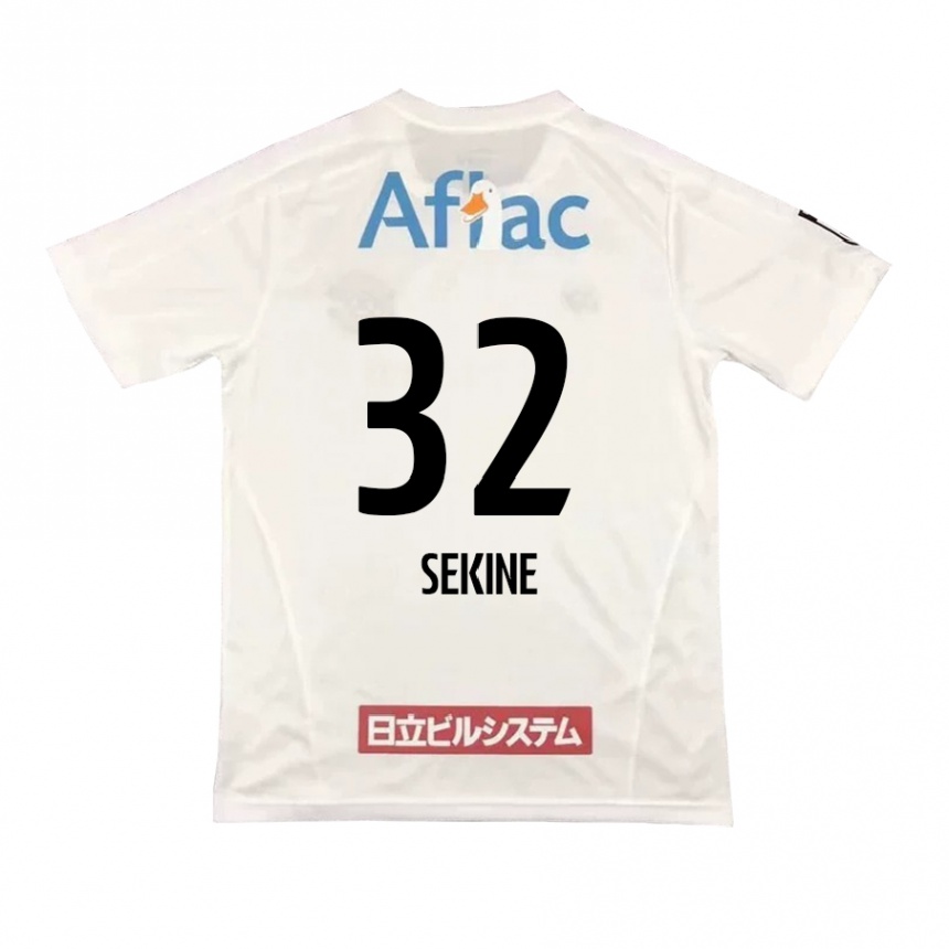 Niño Fútbol Camiseta Hiroki Sekine #32 Blanco Negro 2ª Equipación 2024/25 México