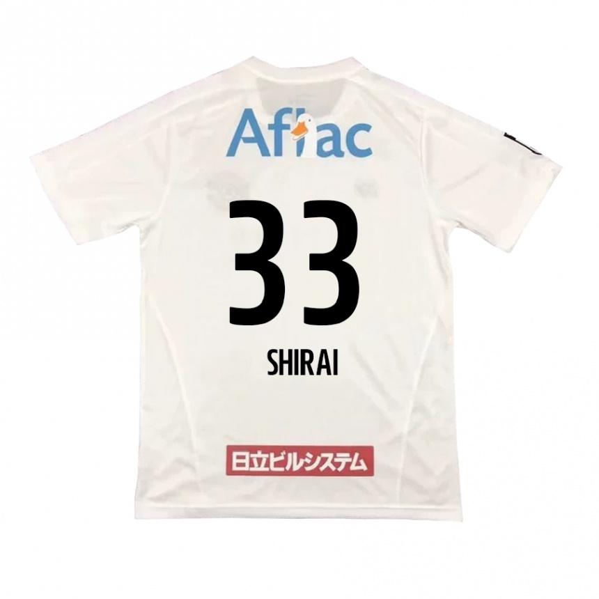 Niño Fútbol Camiseta Eiji Shirai #33 Blanco Negro 2ª Equipación 2024/25 México