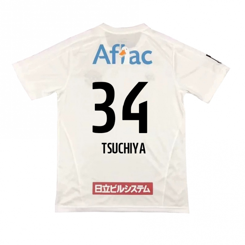 Niño Fútbol Camiseta Takumi Tsuchiya #34 Blanco Negro 2ª Equipación 2024/25 México