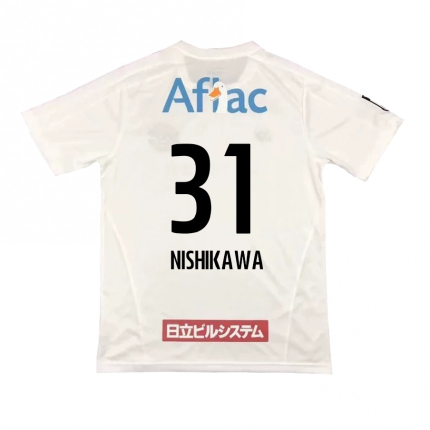 Niño Fútbol Camiseta Genki Nishikawa #31 Blanco Negro 2ª Equipación 2024/25 México