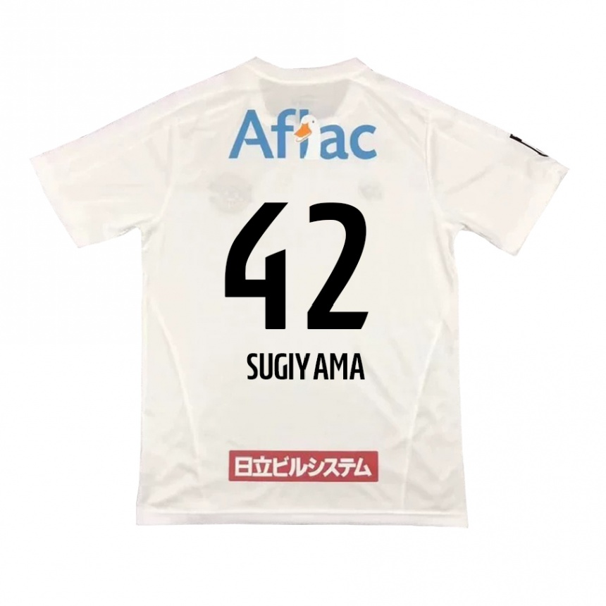 Niño Fútbol Camiseta Shunnosuke Sugiyama #42 Blanco Negro 2ª Equipación 2024/25 México