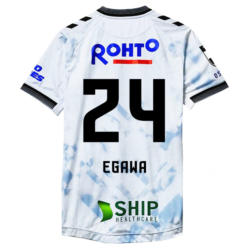 Niño Fútbol Camiseta Yusei Egawa #24 Blanco Negro 2ª Equipación 2024/25 México