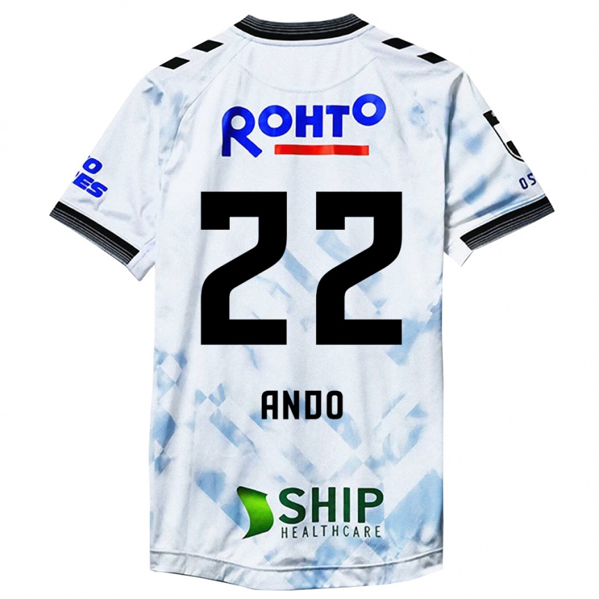 Niño Fútbol Camiseta Rikuto Ando #22 Blanco Negro 2ª Equipación 2024/25 México