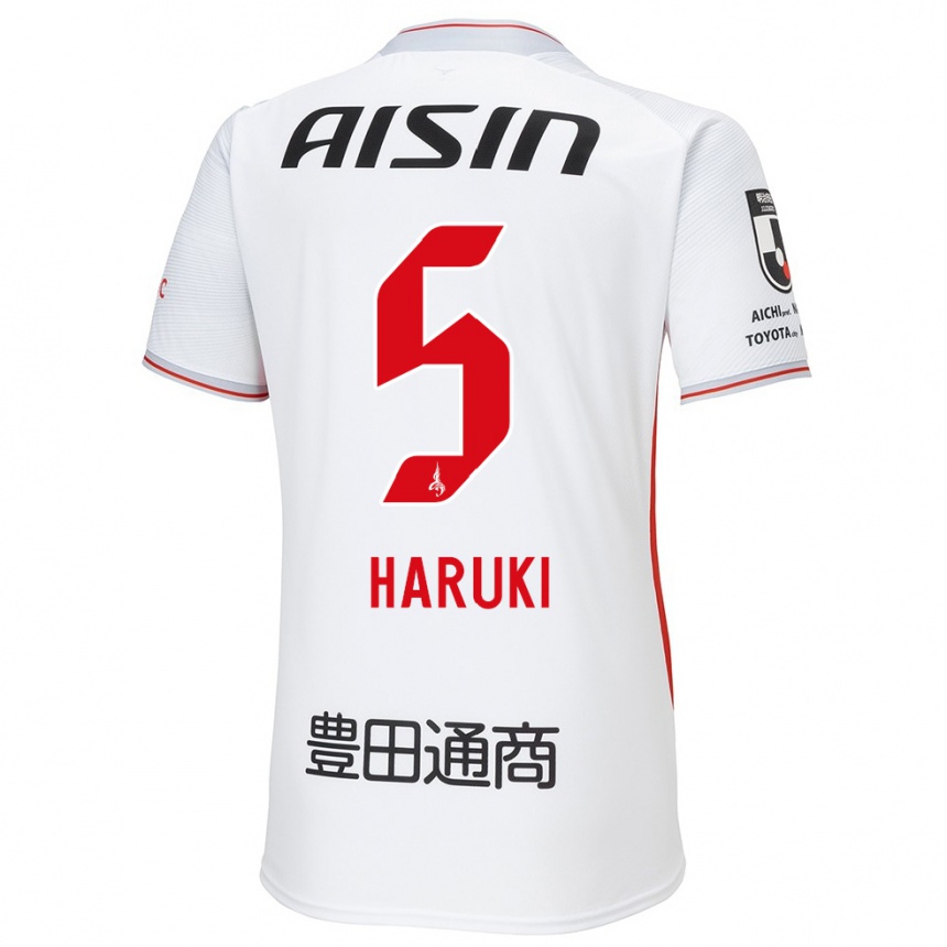 Niño Fútbol Camiseta Haruki Yoshida #5 Blanco Amarillo Rojo 2ª Equipación 2024/25 México