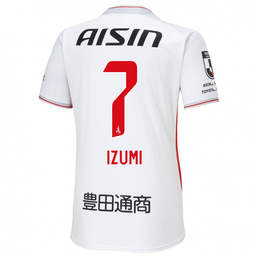 Niño Fútbol Camiseta Ryuji Izumi #7 Blanco Amarillo Rojo 2ª Equipación 2024/25 México