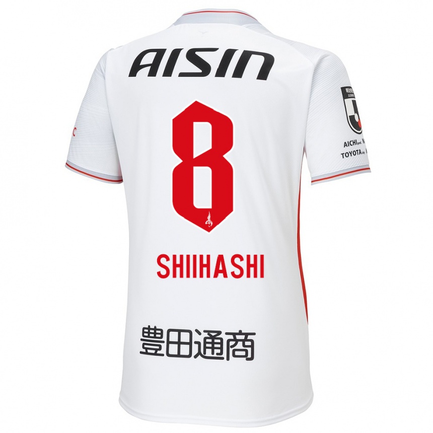 Niño Fútbol Camiseta Keiya Shiihashi #8 Blanco Amarillo Rojo 2ª Equipación 2024/25 México