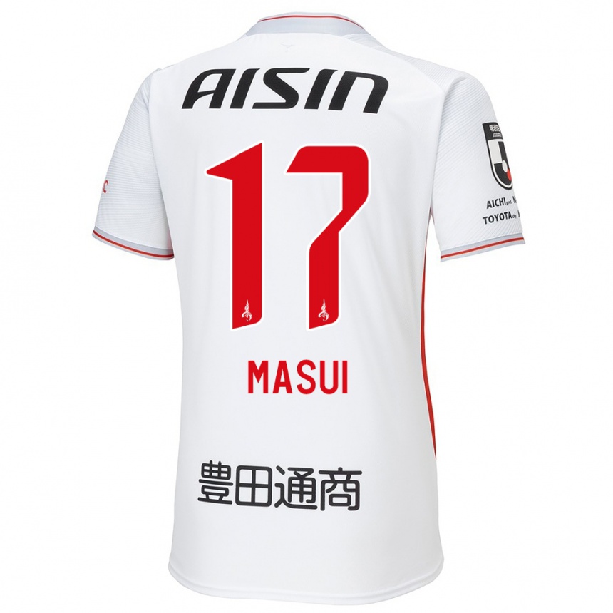 Niño Fútbol Camiseta Ken Masui #17 Blanco Amarillo Rojo 2ª Equipación 2024/25 México