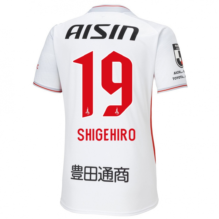 Niño Fútbol Camiseta Takuya Shigehiro #19 Blanco Amarillo Rojo 2ª Equipación 2024/25 México