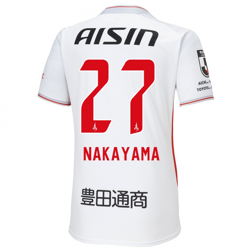 Niño Fútbol Camiseta Katsuhiro Nakayama #27 Blanco Amarillo Rojo 2ª Equipación 2024/25 México